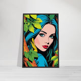 Premium Nature's Elegance - The Blue-Haired Muse - - Wooden Framed Posters