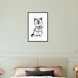 Purrfect Gift - Kitten with Flowers Framed Print - Black frame 40x60 cm 16x24″ - Wooden Framed Posters