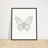 Butterfly Grace - Framed Minimalist Art - 40x50 cm 16x20″ Black frame - Wooden Framed Posters