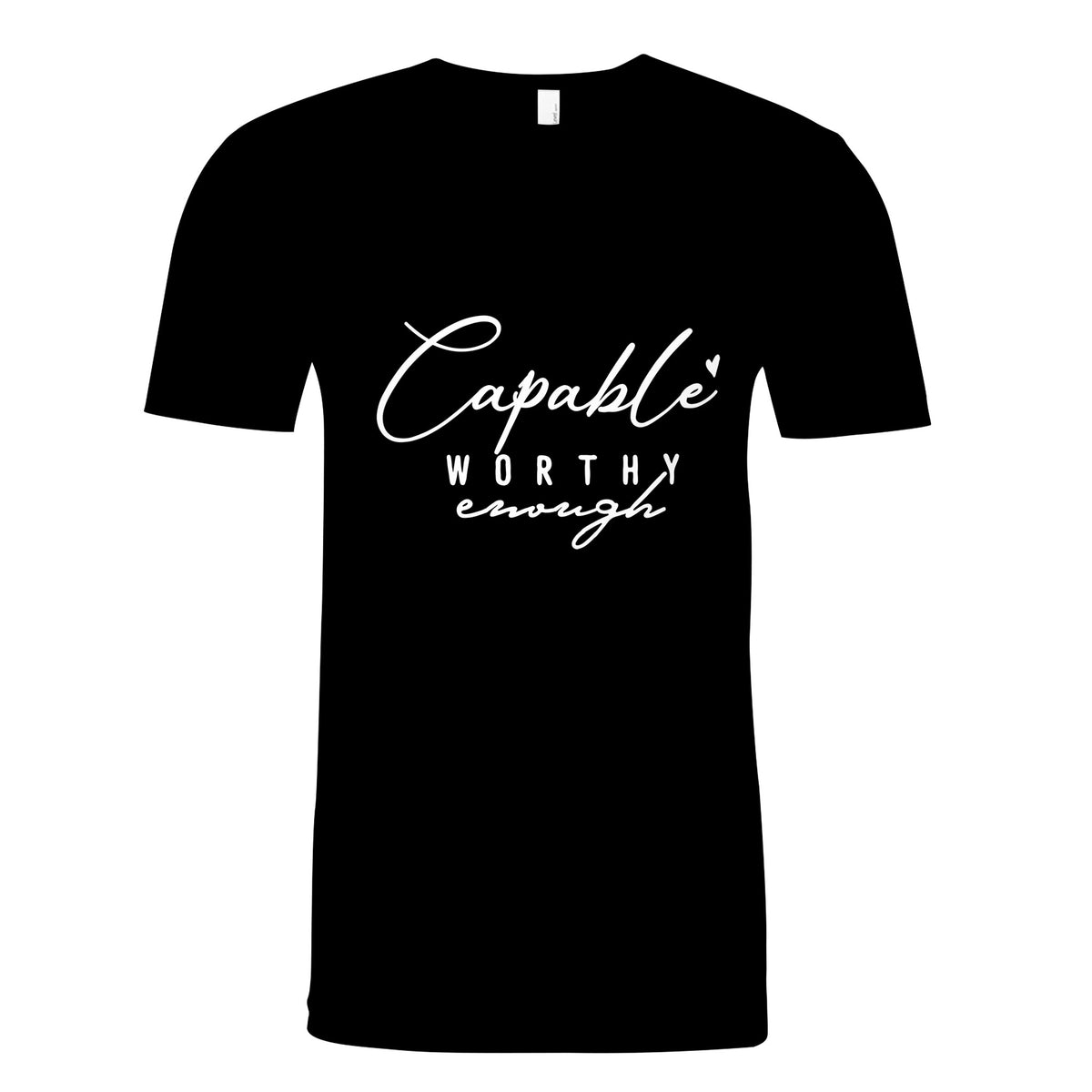 Affirmation Attire - Capable, Worthy Enough Apparel - Black - T-shirts