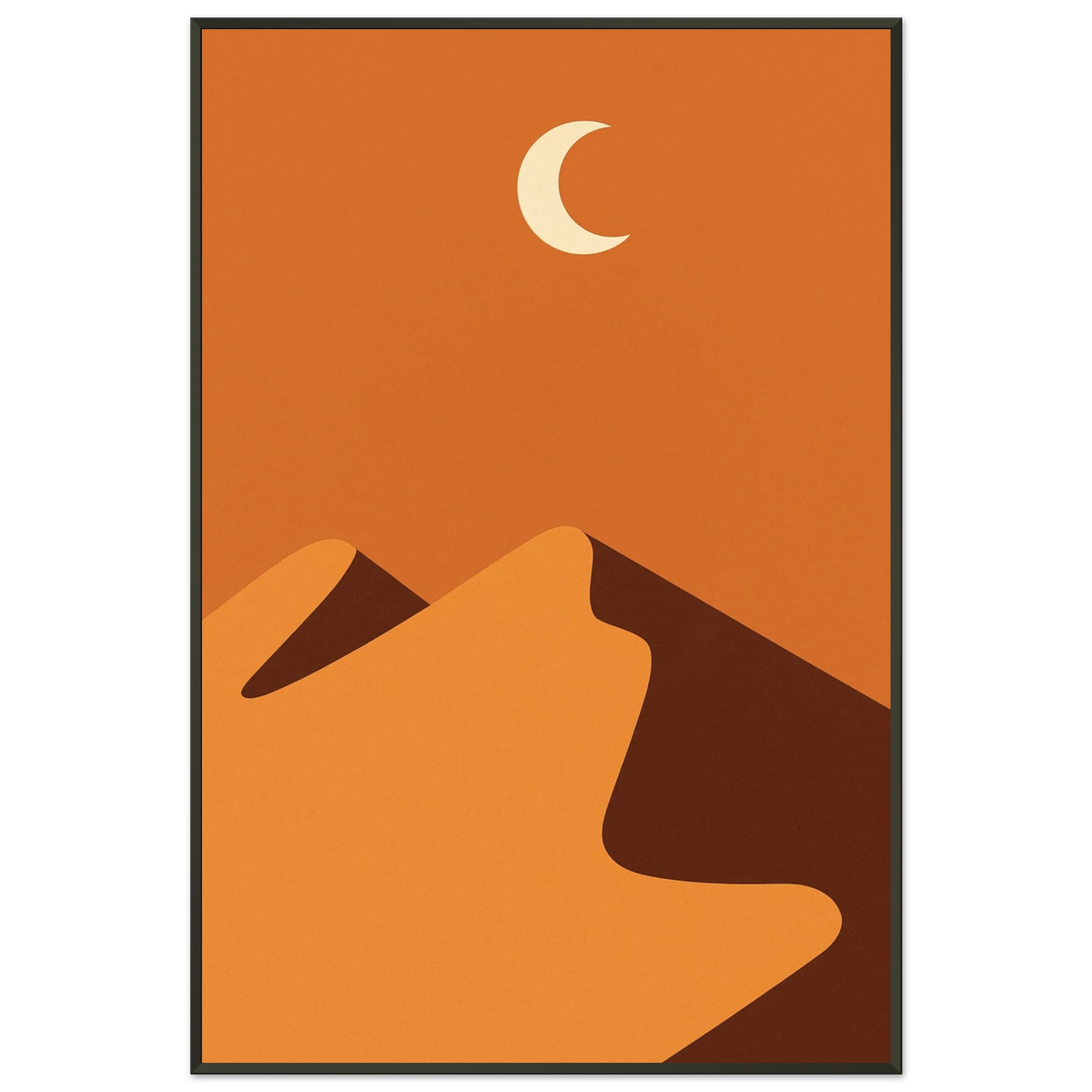Desert Moon – Minimalist Metal Framed Poster Gift - - Metal Framed Posters
