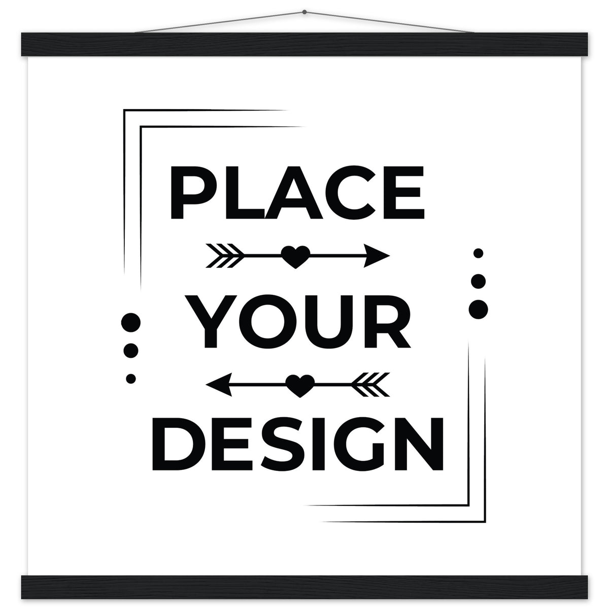 Stunning Art Display - Premium Customizable Poster - 50x50 cm 20x20″ Black wall hanger - Posters With Hanger