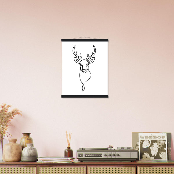 Graceful Lines - Deer Design for Contemporary Spaces - - Posters With Hanger