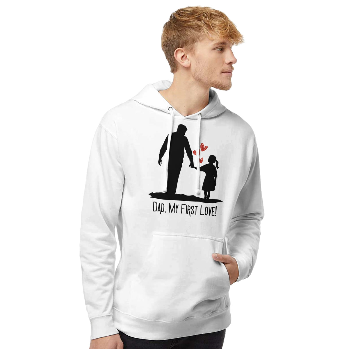 Dad, I Love You - Simple Words, Deep Meaning Hoodie - White - Sweatshirts