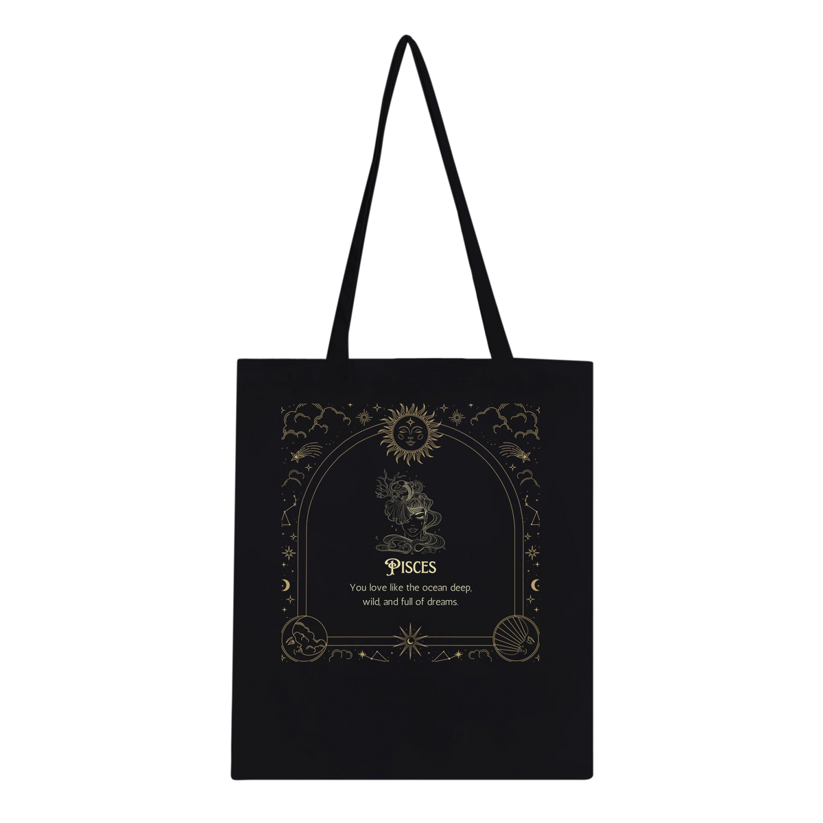 Astrology Tote Bag for Aries to Pisces Souls - Pisces - Tote Bags