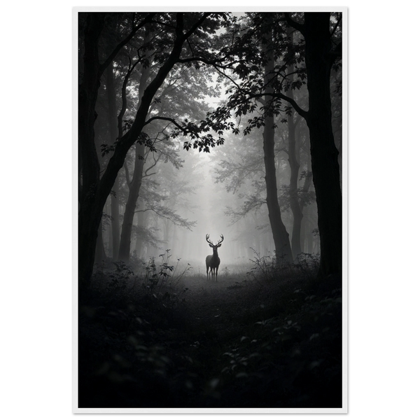 Gift the Wild Soul – Framed Forest Stag Poster - - Wooden Framed Posters