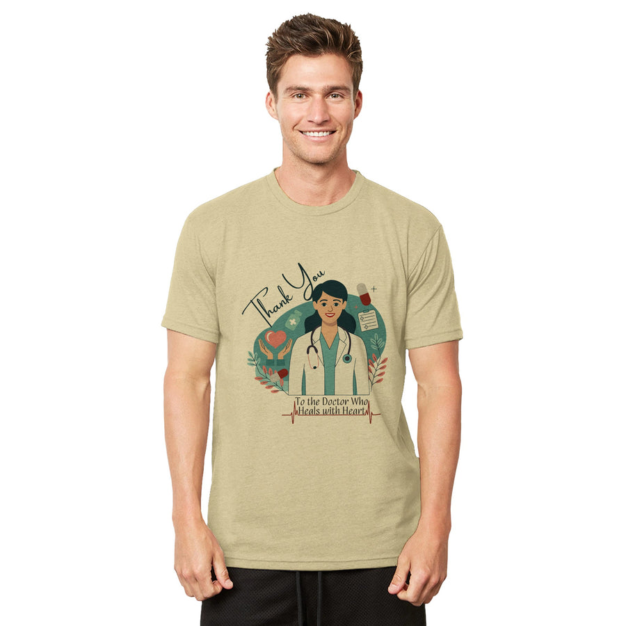 Organic Thank You T-Shirt for Doctors – Unisex Crewneck - Natural - T-Shirts