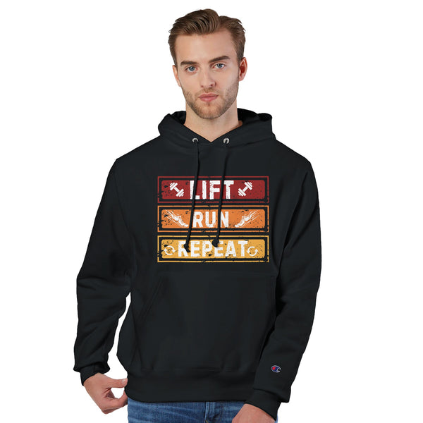 Lift, Run, Repeat - Champion Your Strength - Black - Hoodies