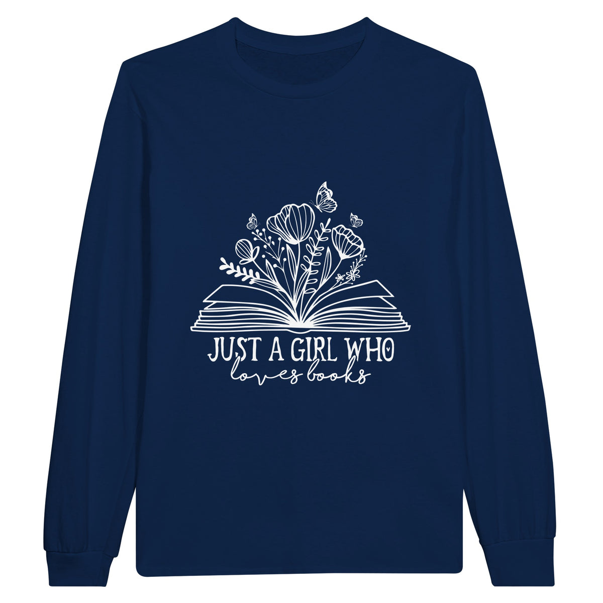 Flourishing Dreams - A Stunning Tee for Goal-Oriented - Navy - Long Sleeve T-shirts