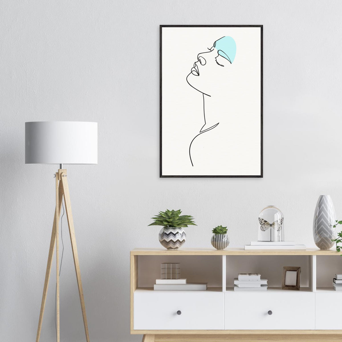 Modern Muse - Abstract Line Art Elegance - - Wooden Framed Posters