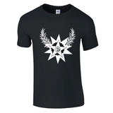 Celestial Harmony - Star and Laurel Design - Black - T-shirts