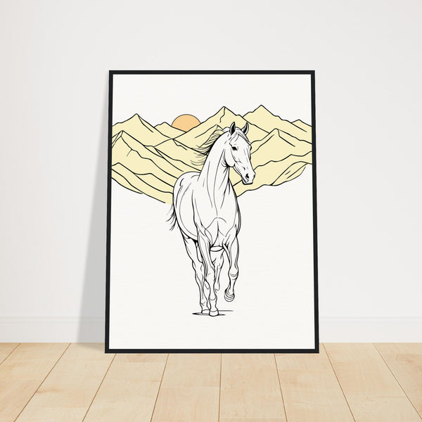 Mountain Majesty - The Spirit of the Wild - 60x80 cm 24x32″ Black frame - Wooden Framed Posters