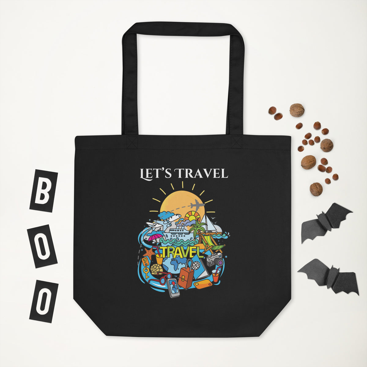 Adventure Awaits - Let's Travel Tote - - Tote Bags