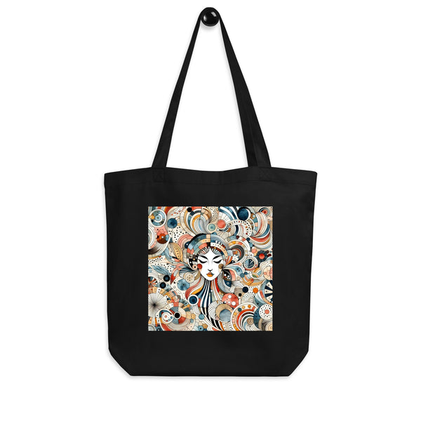 Abstract Serenity - Unique Art Tote for the Creative Soul - Black - Tote Bags