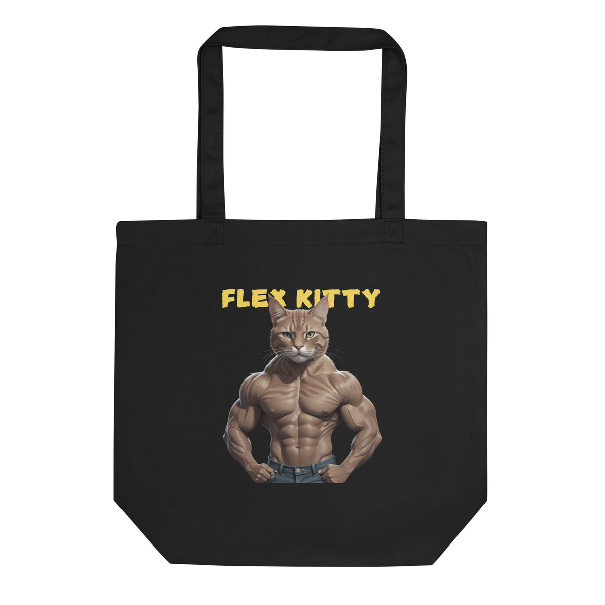 Muscle Meow Eco Tote - Power in Every Purr - - Tote Bags