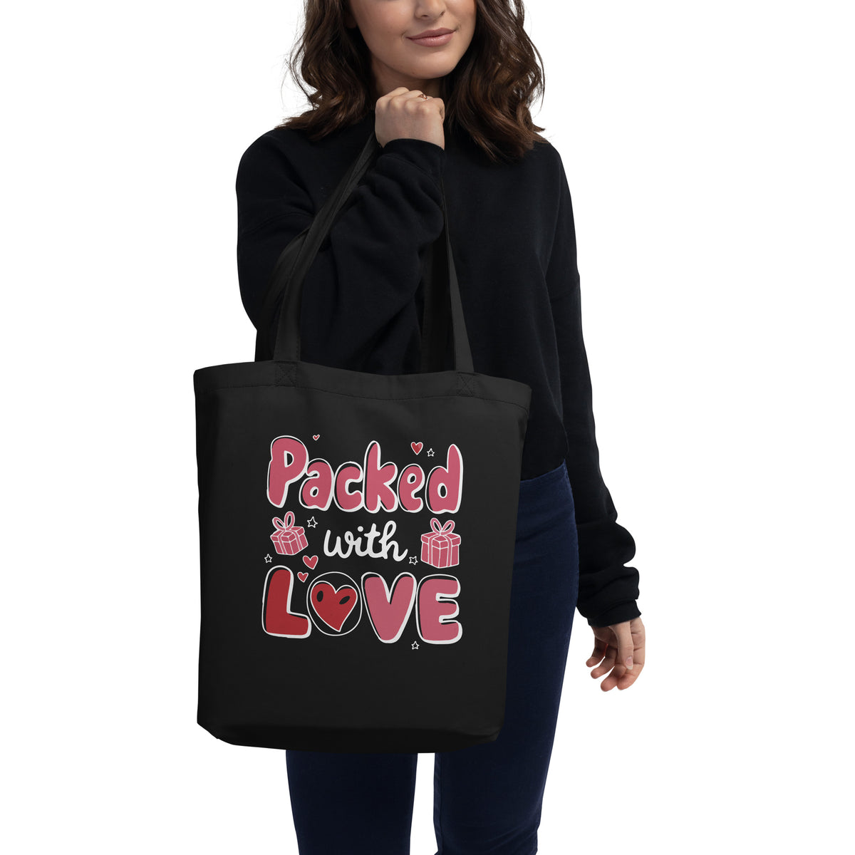 Packed with Love Tote Bag - Black - Tote Bags