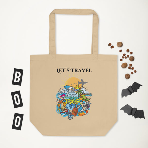 Adventure Awaits - Let's Travel Tote - - Tote Bags