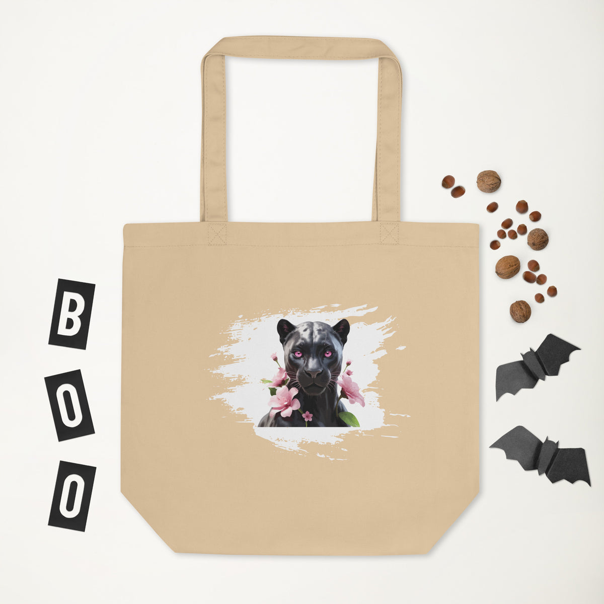 Black Panther Beauty - Pink-Eyed Elegance Tote - Oyster - Tote Bags