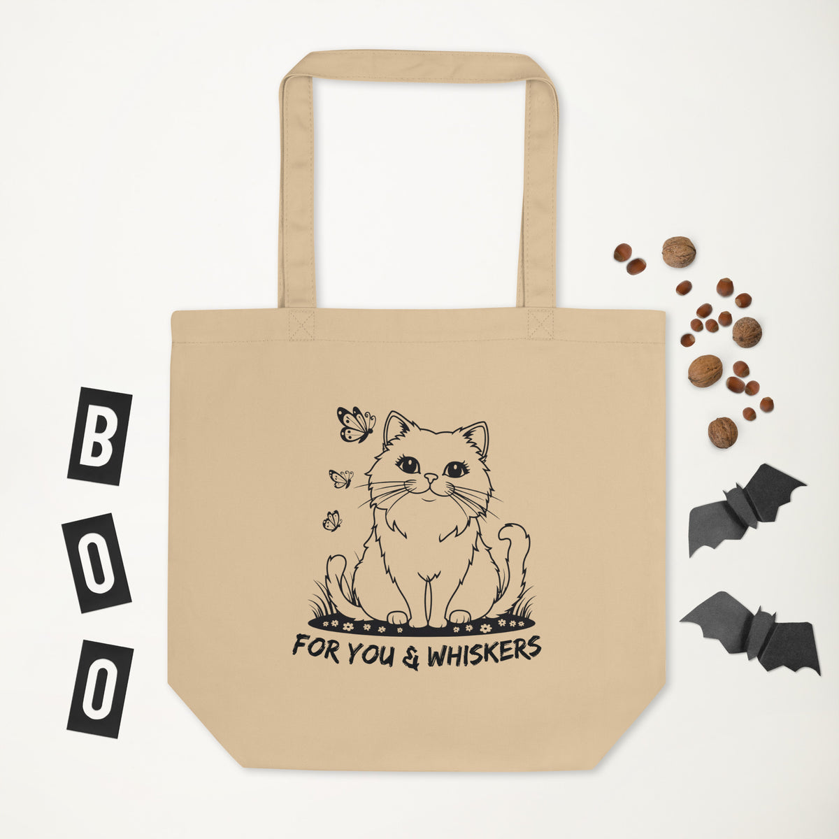 Whimsical Cat Lover’s Tote – For You & Whiskers - - Tote Bags