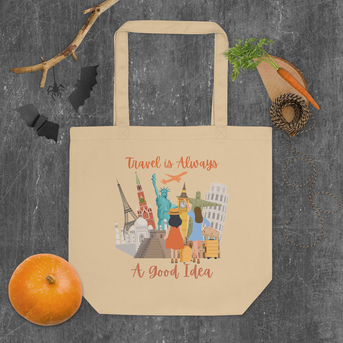 Journey Inspiration - Travel is Calling - Oyster - Tote Bags