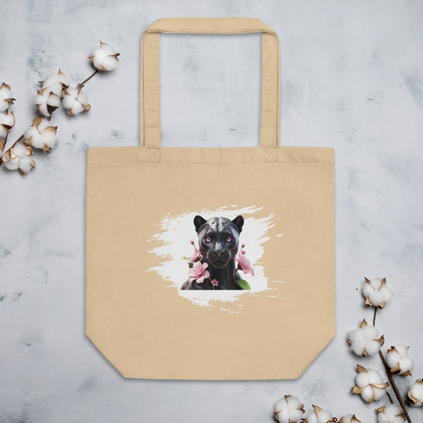 Black Panther Beauty - Pink-Eyed Elegance Tote - - Tote Bags