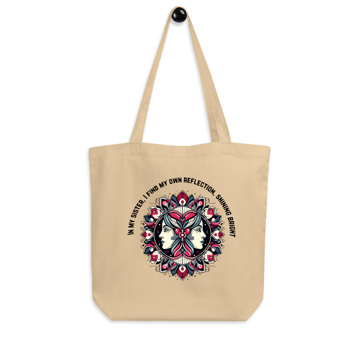 Symmetry and Soul - Artistic Floral Tote Bag - - Tote Bags