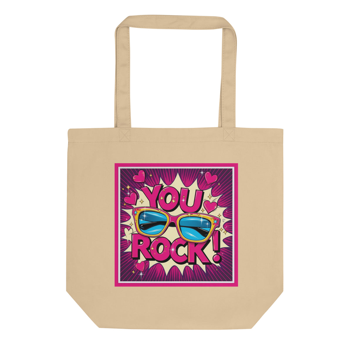 Pop-Art Vibes - You Rock Eco-Friendly Tote - Oyster - Tote Bags