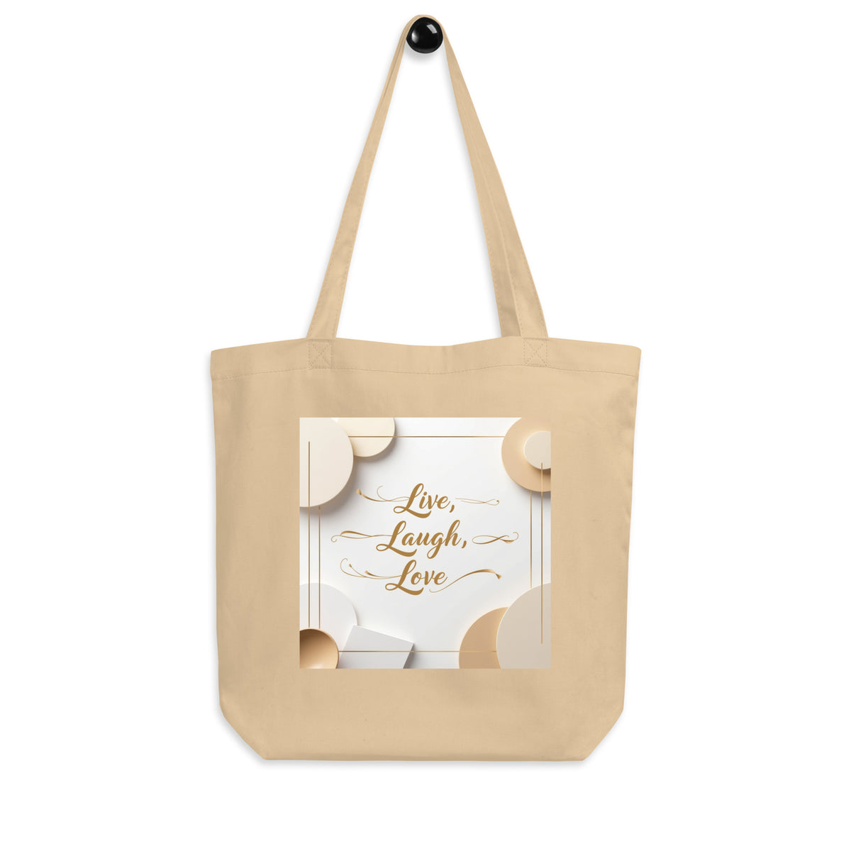 Timeless Elegance - Live, Laugh, Love Cotton Tote - - Tote Bags