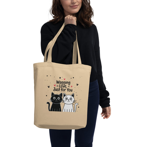 Eco-Friendly Tote Bag for Pet Lovers – Wagging Love Edition - - Tote Bags