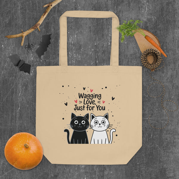 Eco-Friendly Tote Bag for Pet Lovers – Wagging Love Edition - - Tote Bags