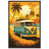 Retro Roadtrip – Wooden Framed Poster Gift for Dreamers - Black frame - Wooden Framed Posters