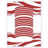 Twist of Elegance - Striking Red & White Art - 60x80 cm 24x32″ White frame - Framed Posters