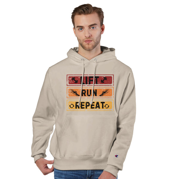 Lift, Run, Repeat - Champion Your Strength - Sand - Hoodies