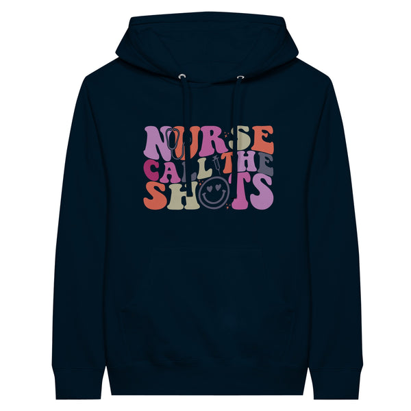 Nurse Calls the Shots Premium Unisex Pullover Hoodie - Navy - Print Material