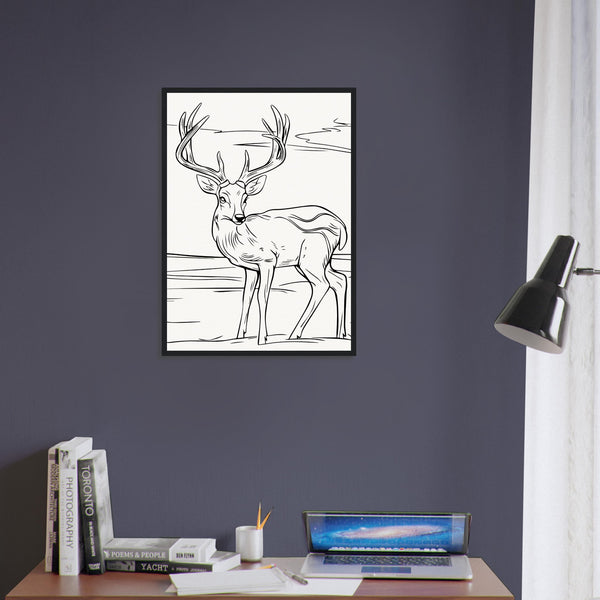 Elegance in Nature - Deer in Line - - Wooden Framed Posters