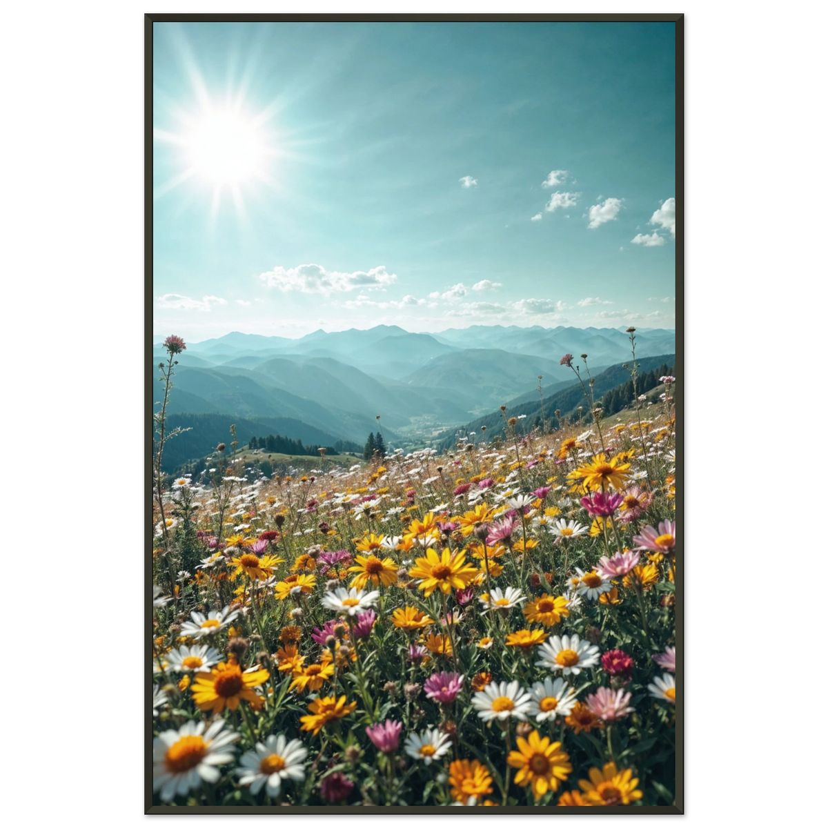 Summer Meadow Poster Gift for Nature Lovers - - Metal Framed Posters