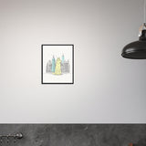 Urban Companion - Dog and Cityscape Art - - Wooden Framed Posters