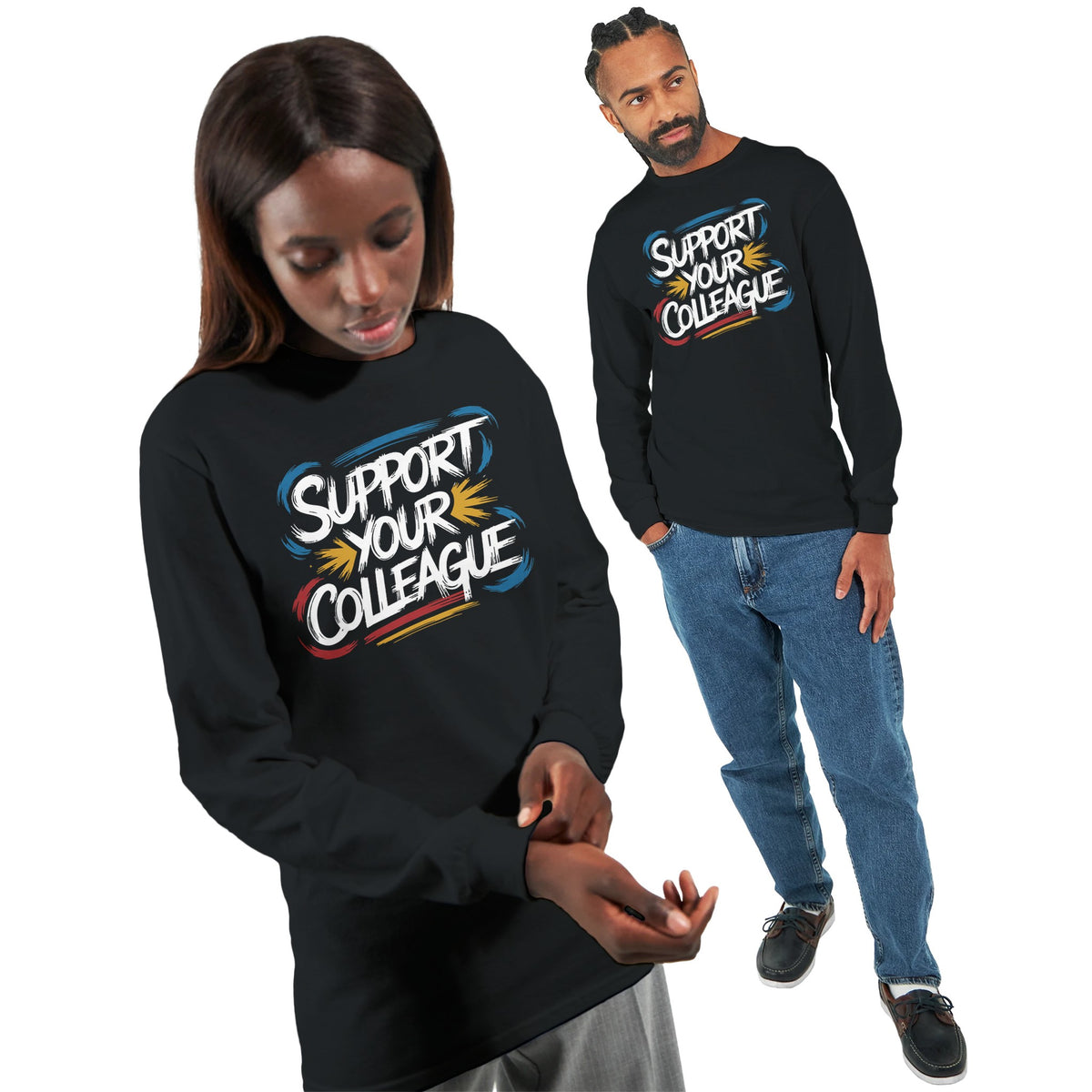 Supportive Long-sleeve Tee for Colleagues - - Long Sleeves T-shirts