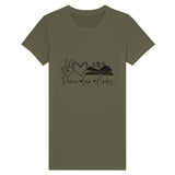 Literary Harmony - Peace, Love, Books Statement - Military Green - T-shirts