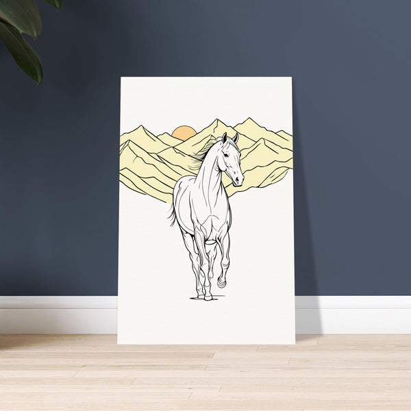 Majestic Freedom - Horse in Mountainous Landscape - 60x90 cm 24x36″ - Posters