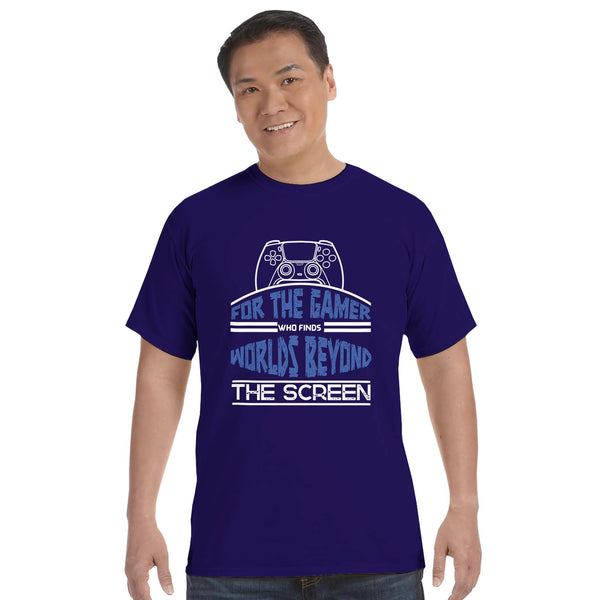 Escape to New Realms - Unisex Gaming Tee - grape - T-Shirts