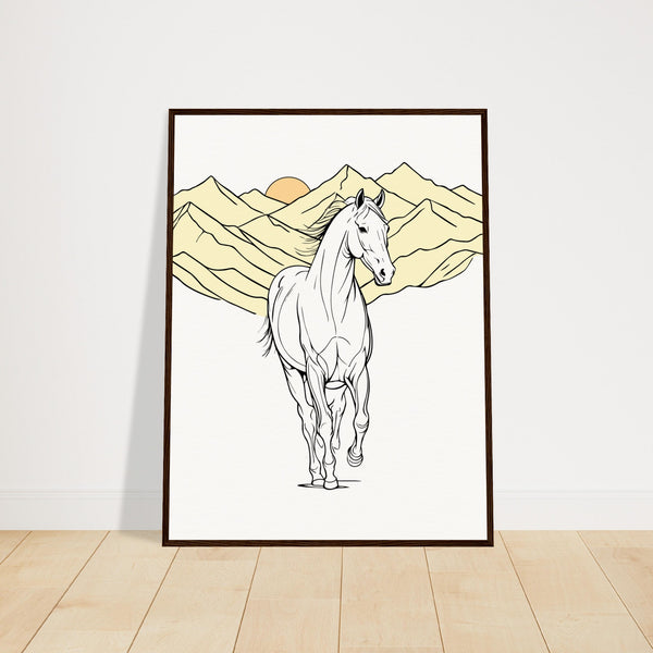 Mountain Majesty - The Spirit of the Wild - 60x80 cm 24x32″ Dark wood frame - Wooden Framed Posters