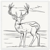 Elegance in Nature - Deer in Line - 50x50 cm 20x20″ White frame - Wooden Framed Posters