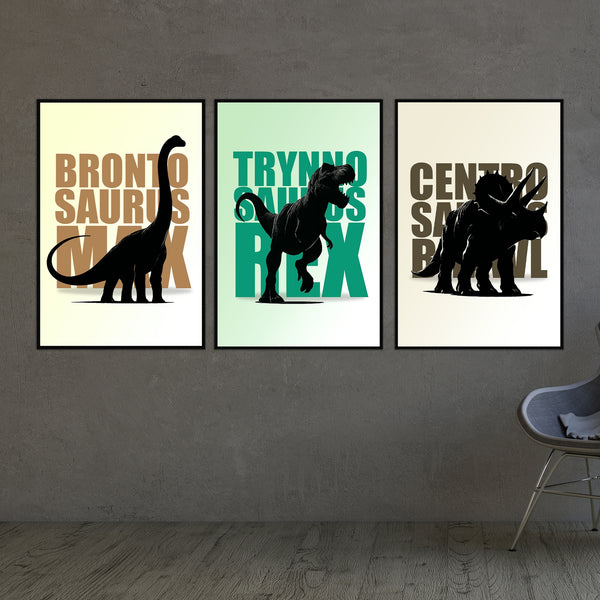 Gift a Roar - Dinosaur Trio Wall Art for Kids & Dinos Lovers - -