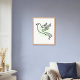 Grace in Flight - Bird Line Art Wooden Framed Poster - 40x50 cm 16x20″ Wood frame - Wooden Framed Posters