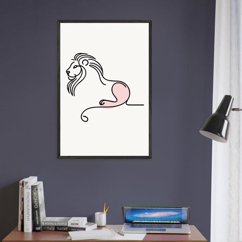 Image of Majestic Serenity - Lion Line Art Poster
