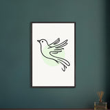 Grace in Flight - Bird Line Art Wooden Framed Poster - - Wooden Framed Posters