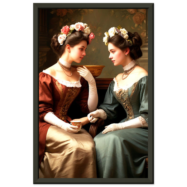 Regal Reflections - Victorian Tea Time - 28x43 cm XL (11x17″) - Metal Framed Posters