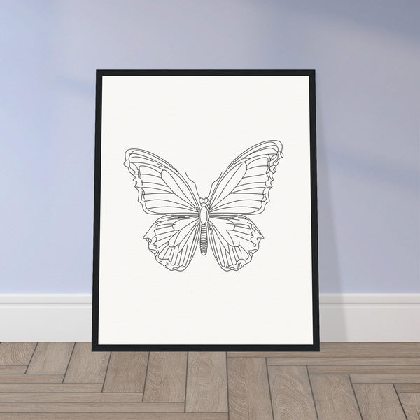 Butterfly Grace - Framed Minimalist Art - - Wooden Framed Posters