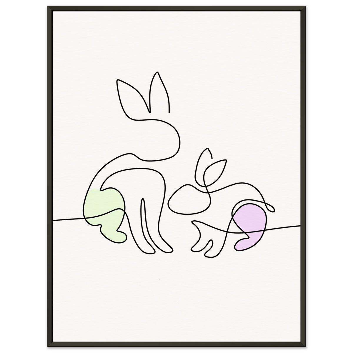 Bunny Bond - Minimalist Elegance - 45x60 cm 18x24″ - Metal Framed Posters